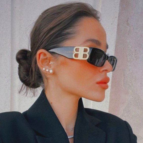 💯 NEW BALENCIAGA BB0096S 001 BLACK GREY UNISEX SUNGLASSES - Picture 4 of 11